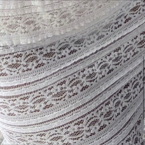 New! Clearance 🔥 Lacy Ivory Split  Knit Maxi Skirts - Picture 5 of 7